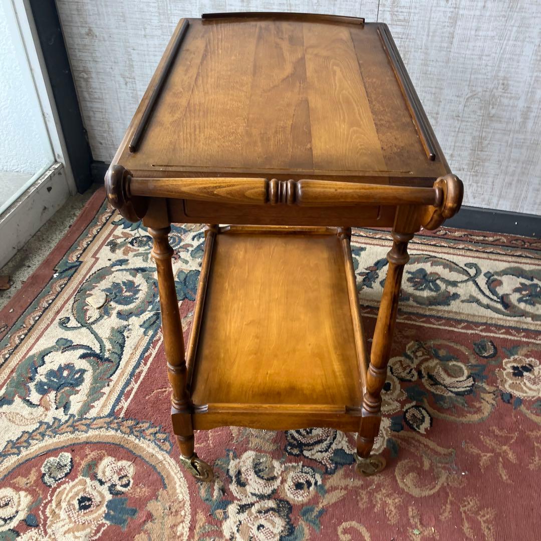 アンティーク カリモク 木製トローリー サービスワゴン キッチンカート 古家具