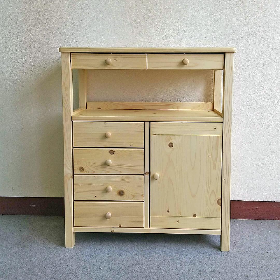 未使用訳あり　電話台　FAX台　キャビネット　パイン材　ナチュラル　カントリー調