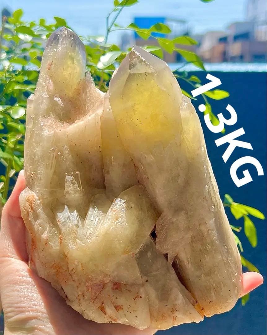 コンゴ産 ナチュラルシトリンキャンドルクォーツ 天然石置物　パワーストーン B1