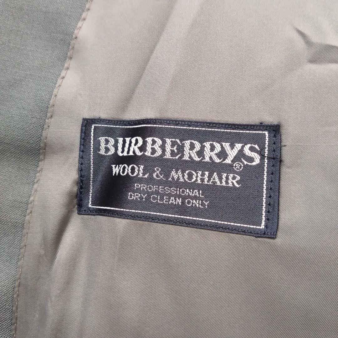 バーバリー ダブルスーツ セットアップ メタルボタン ウール モヘア グレー L