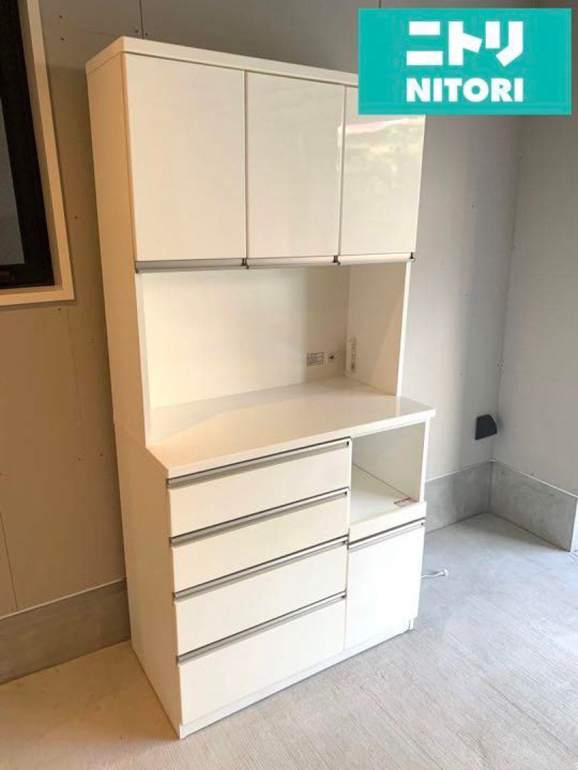 【ニトリ/NITORI】キッチンボード レジューム WH ホワイト 幅100cm