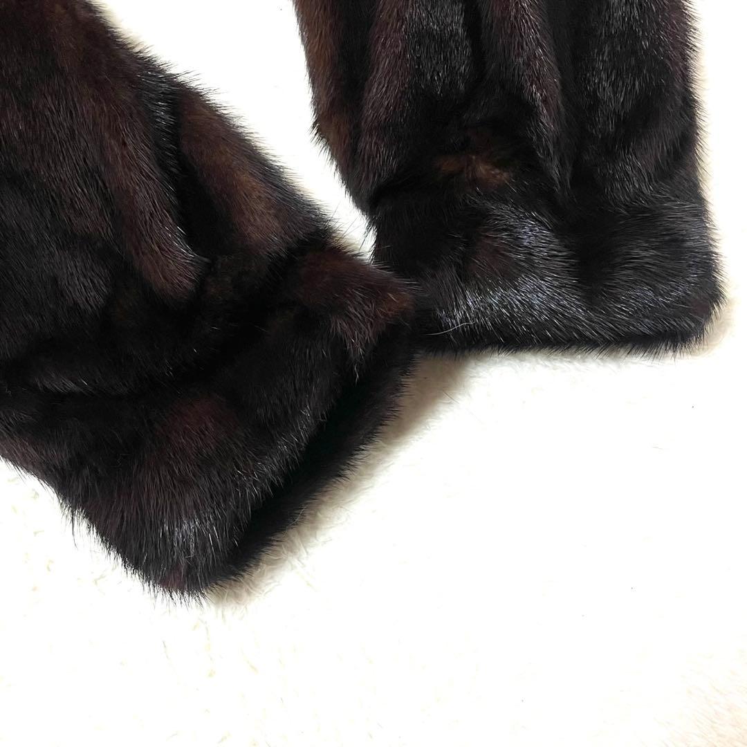 大きいサイズ【総丈126cm】 ミンク 本毛皮 ロング コート 毛並み◎