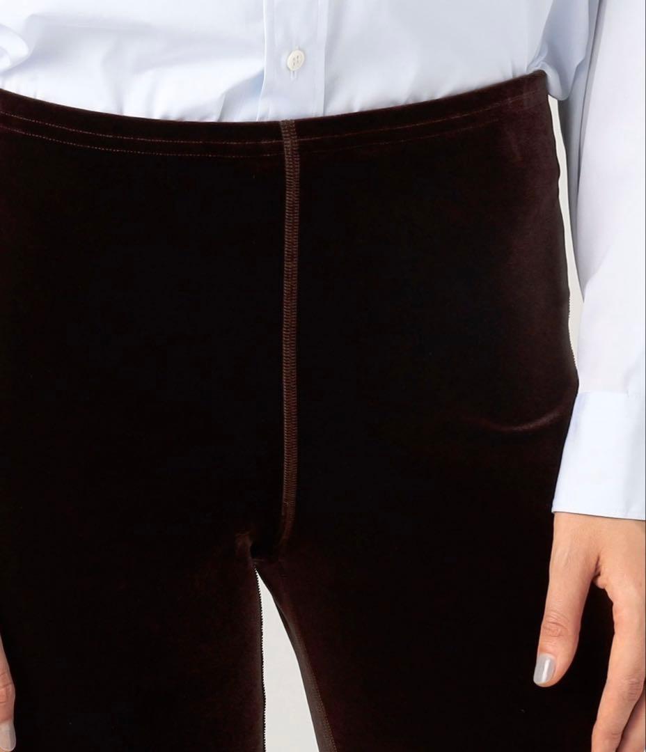 SIMONE WILD VELVET LONG SHORTS ブラウン　M