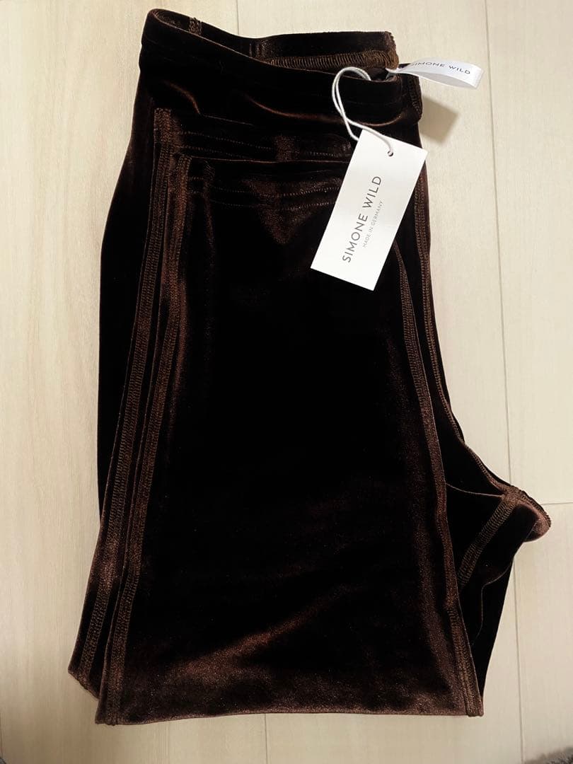 SIMONE WILD VELVET LONG SHORTS ブラウン　M