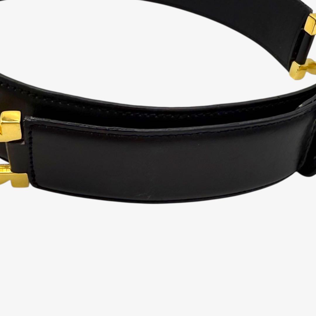 【美品】サルヴァトーレ　フェラガモ ベルト　ガンチーニ レザー ブラック