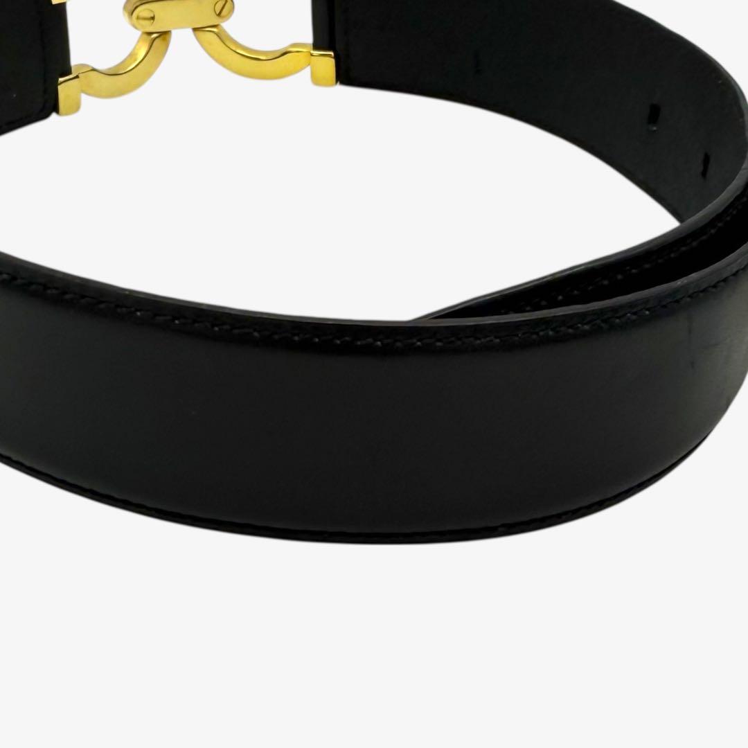 【美品】サルヴァトーレ　フェラガモ ベルト　ガンチーニ レザー ブラック