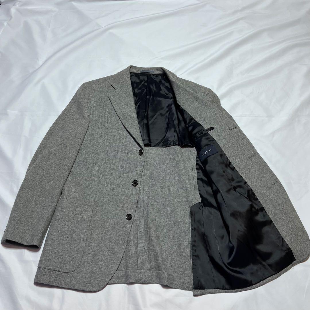 美品バーバリー ロンドンBURBERRY テーラードジャケット カシミヤ混L