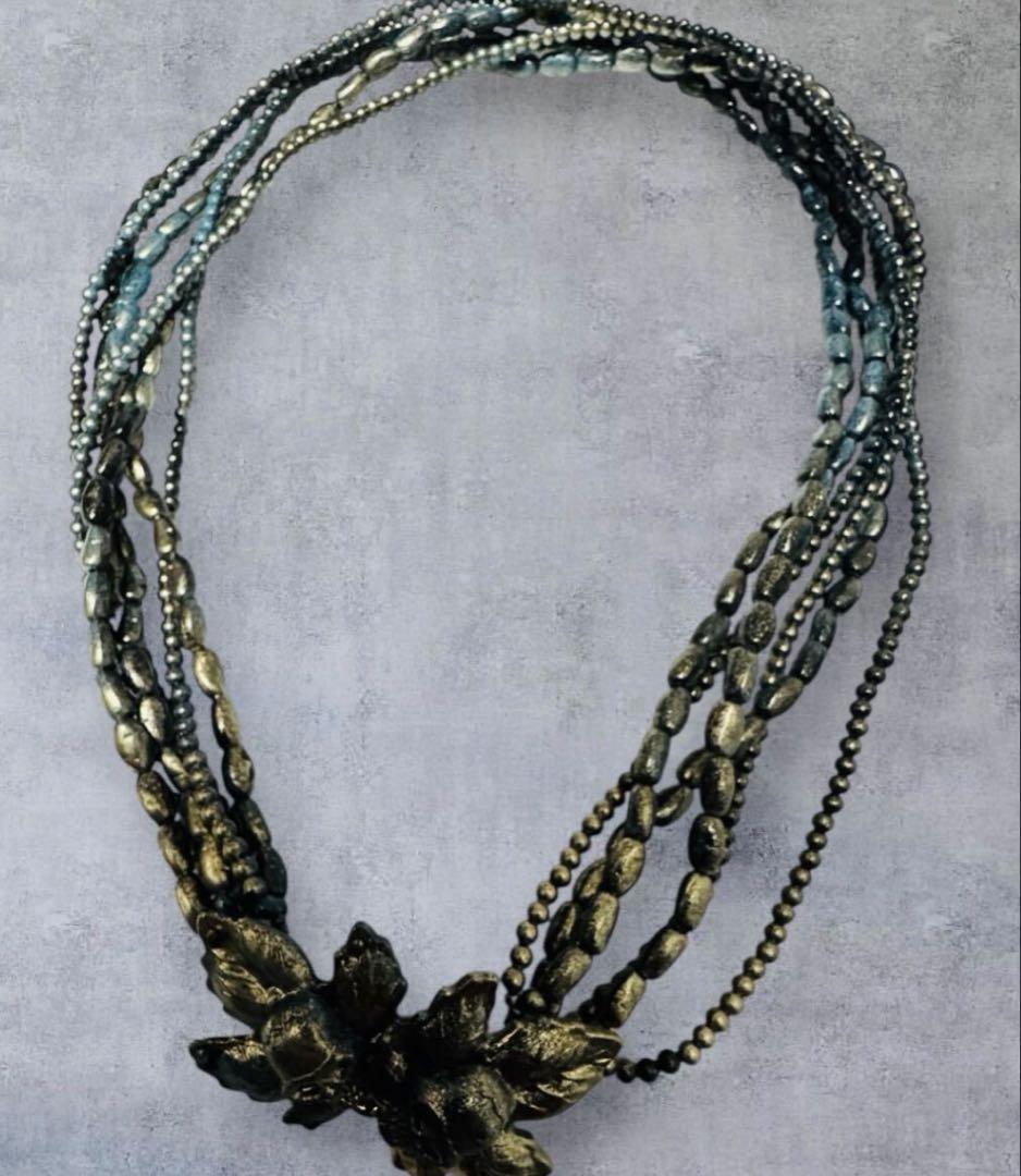 ★1点物★ジャンポールゴルチエ★リーフスカルカルマアンティークネックレス