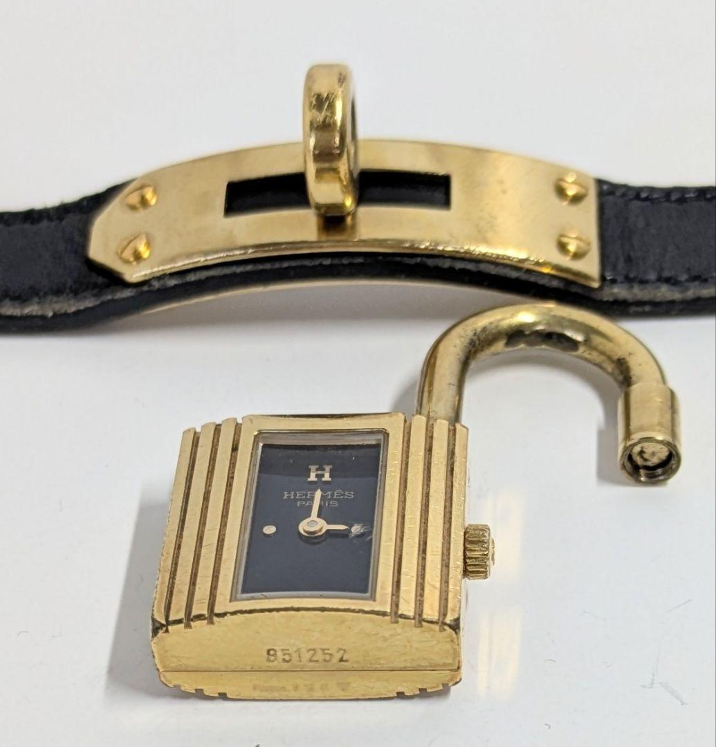 HERMES エルメス　ケリーウォッチ　ブラック×ゴールド【止まった状態】