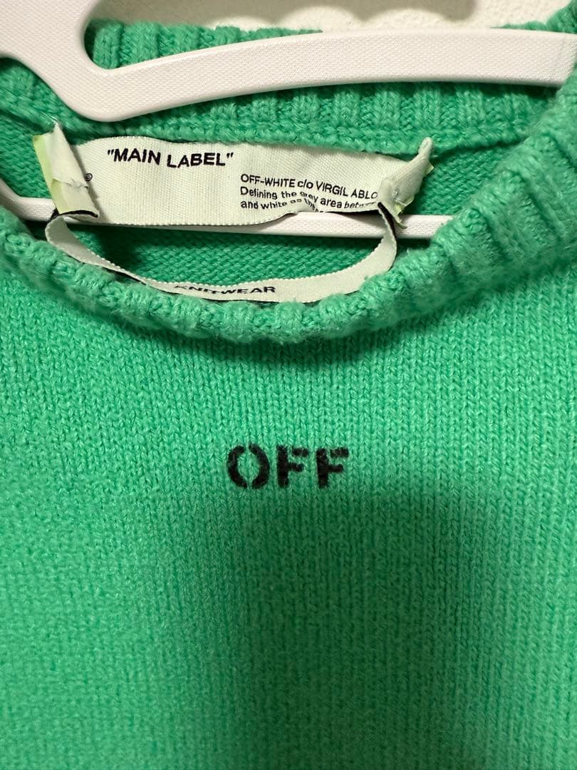【Off-White 】モヘア ニットセーター グリーン　Mサイズ