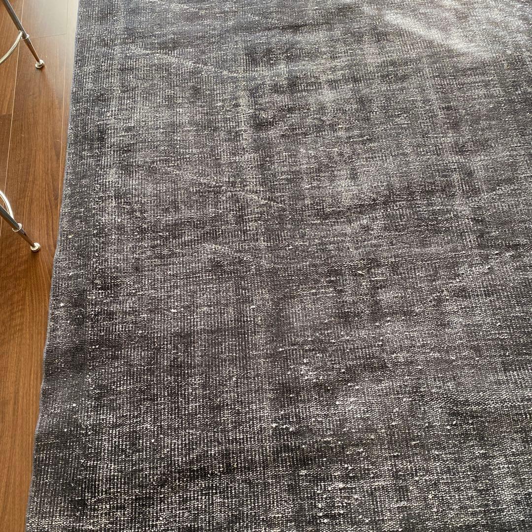 大判　トルコヴィンテージラグ　グレーブラック245×147