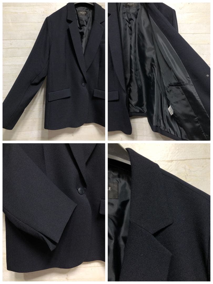 新品☆5L♪紺系♪お仕事からフォーマルまで着回しスーツ4点セット♪〇D101