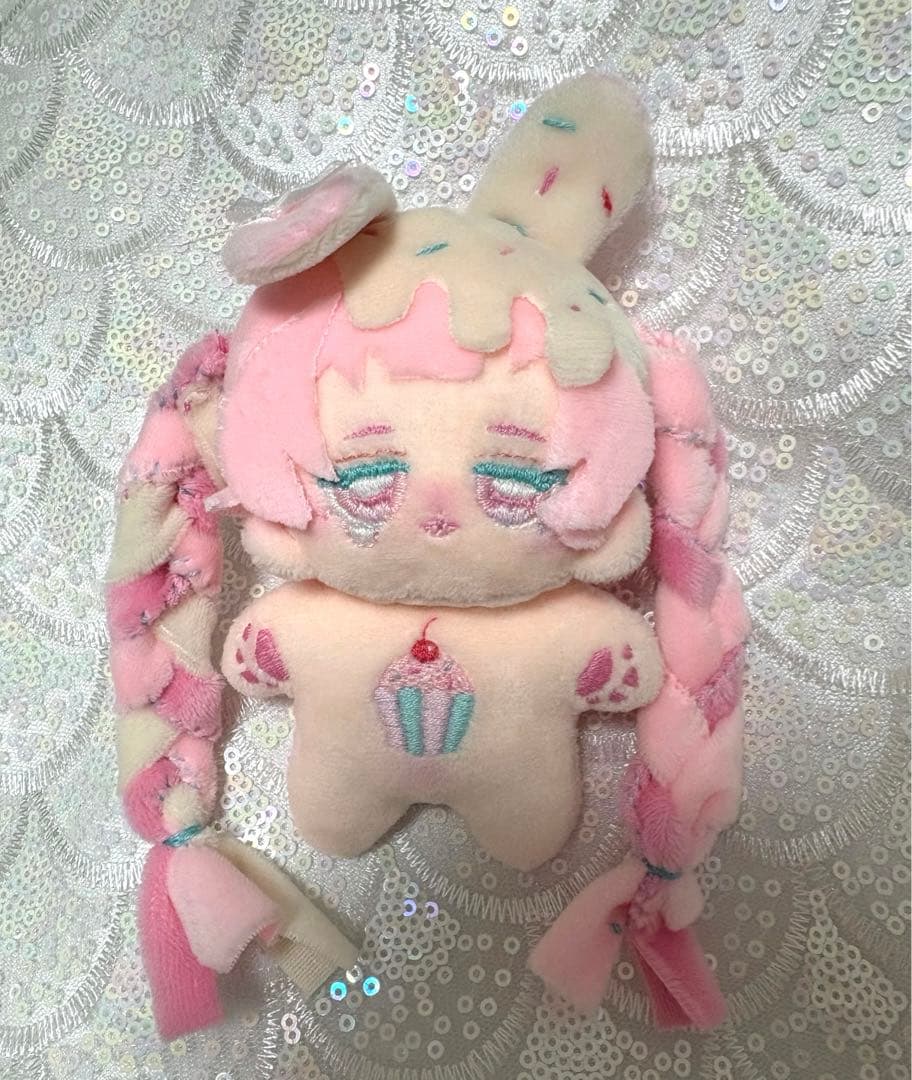 自作ぬい 無属性ぬいぐるみ ピンクカップケーキ 10cm 手縫い