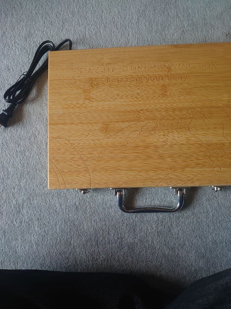 【新品未使用】スパホットストーン　ブラック ヒートストーンセット　ヒーター付き