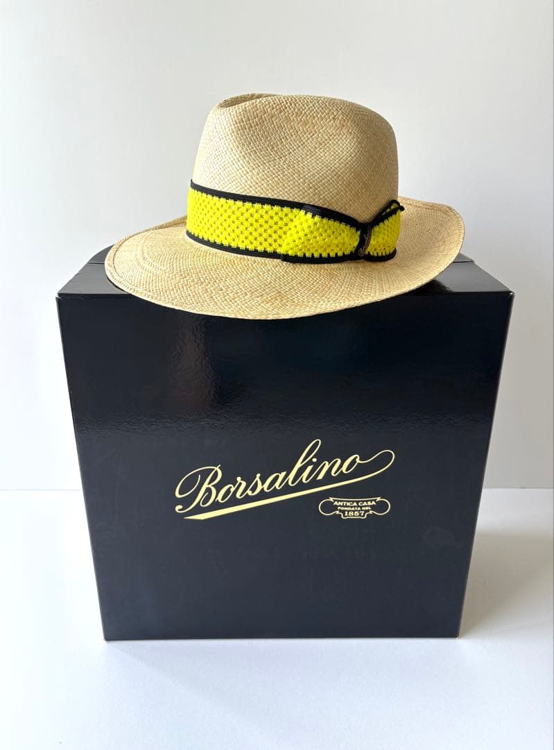 麦わら帽子 イタリア サイズ57 ボルサリーノ 57