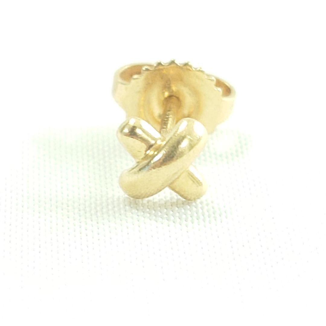 ティファニー K18 クロスステッチ ピアス 片耳用 6532