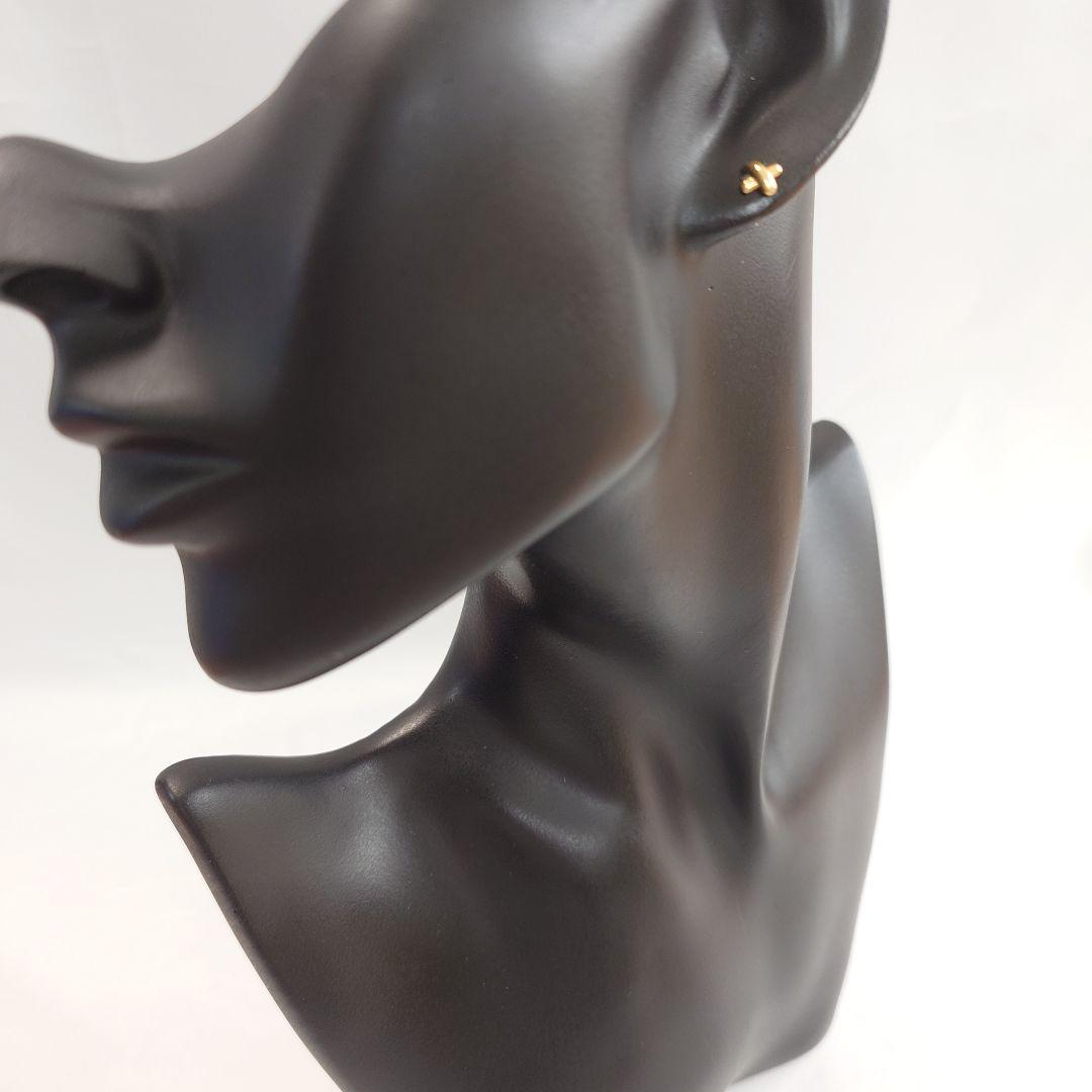 ティファニー K18 クロスステッチ ピアス 片耳用 6532