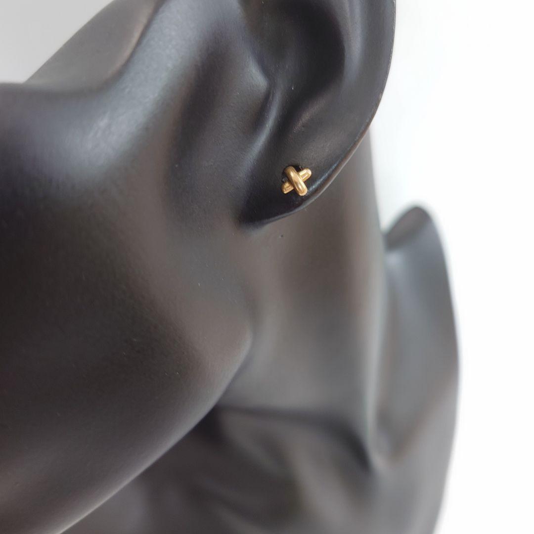 ティファニー K18 クロスステッチ ピアス 片耳用 6532