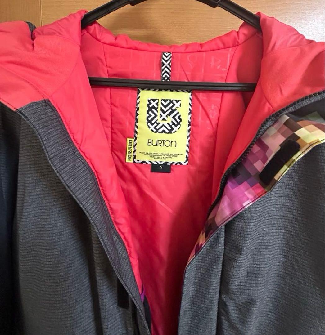 新品同様 BURTON バートン スノーボードウェア レディース グレー ピンク