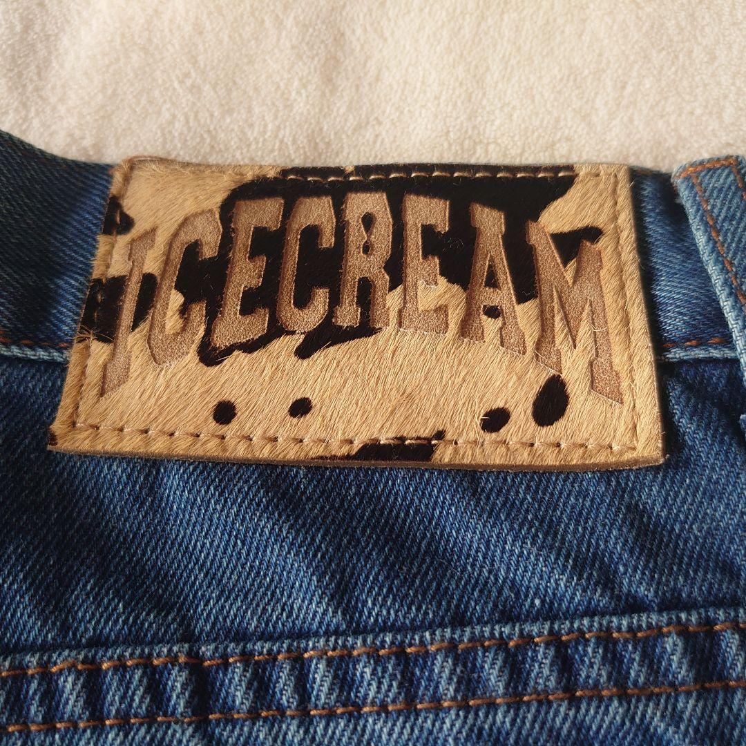 海外限定☆Icecream dog プリント デニムジーンズ ウォッシュ加工