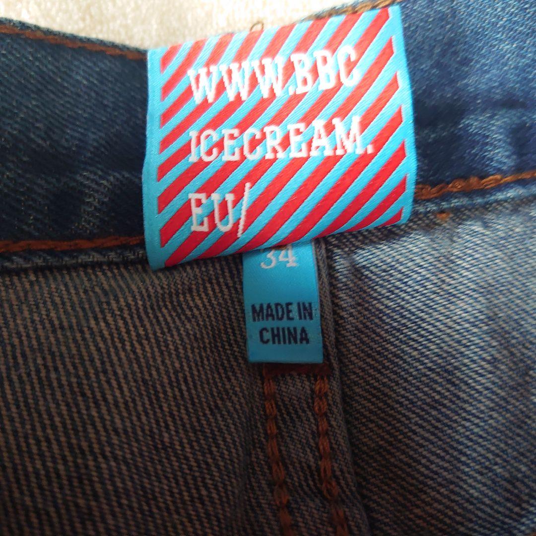 海外限定☆Icecream dog プリント デニムジーンズ ウォッシュ加工