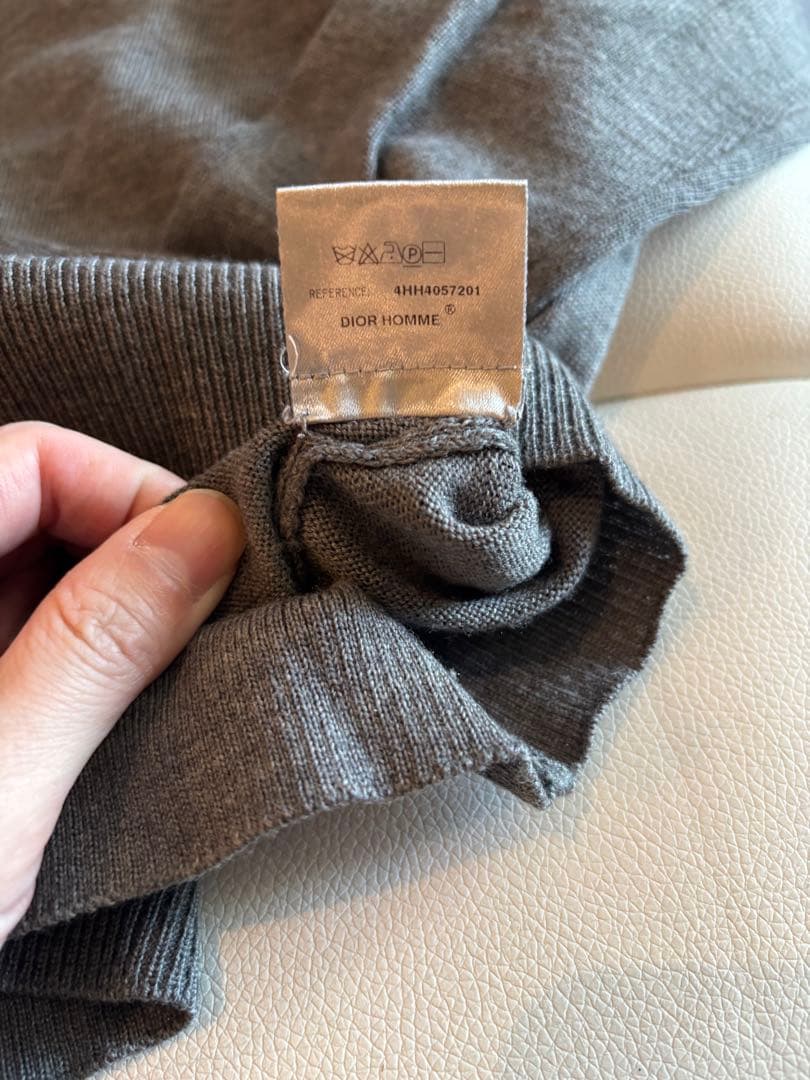 浪*家様 ディオールオム エディスリマン 2004AW Vネックニット グレー