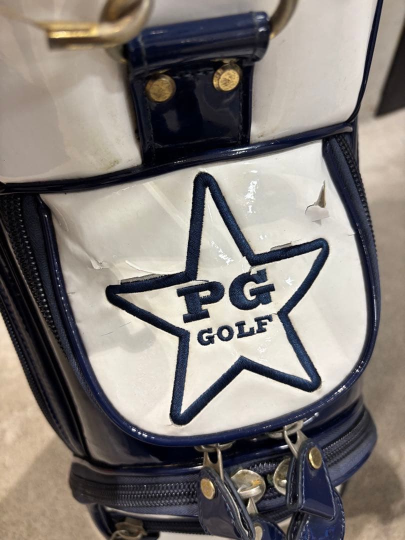 キ*デ様 PEARLY GATES キャディバッグ ホワイト/ネイビー