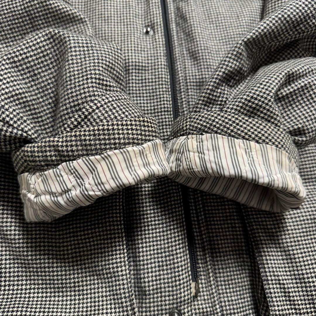 バーバリーブラックレーベル　パデッドコート　ノバチェック　千鳥柄　ラビットファー