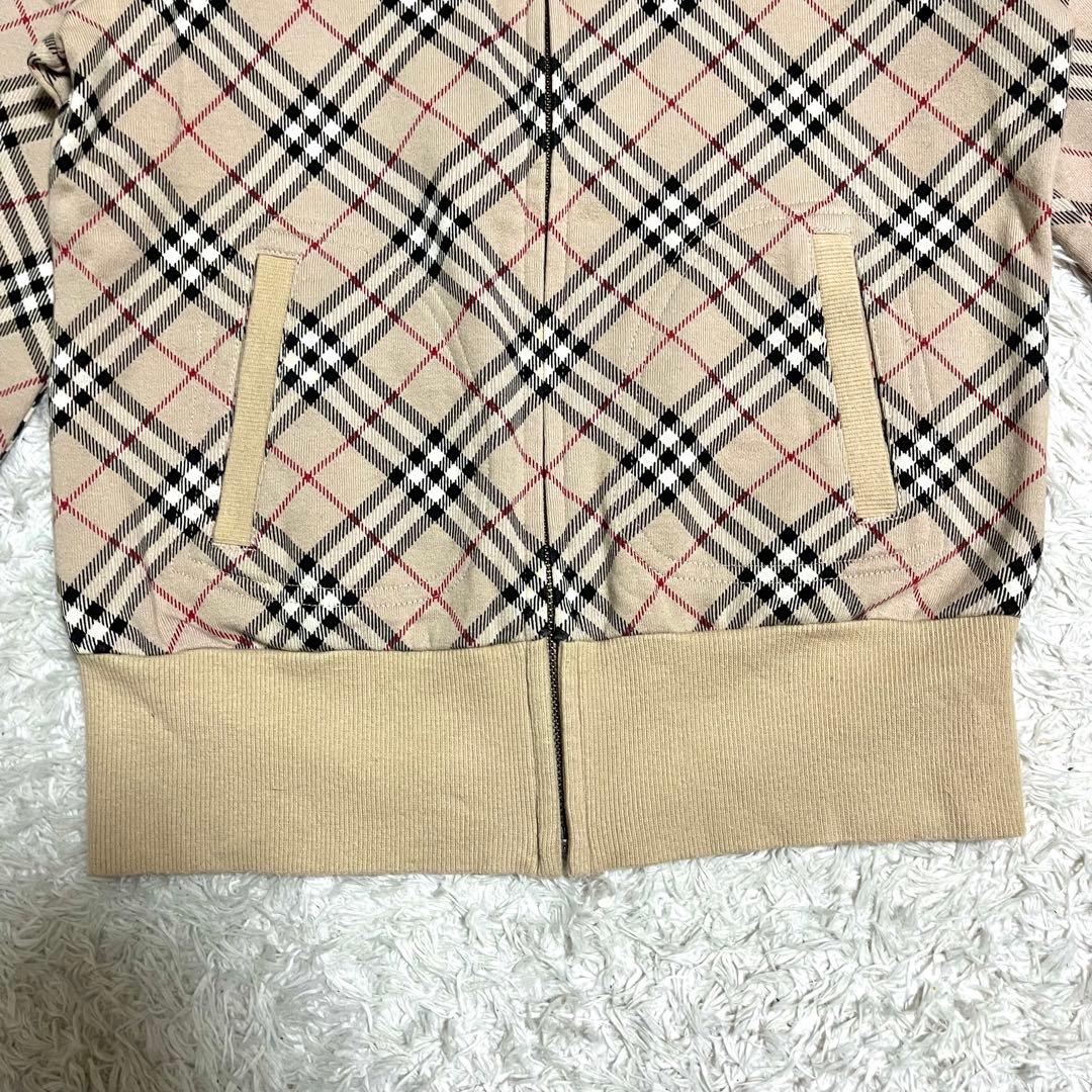 ✨希少✨Burberry ジップアップパーカー ノバチェック ロゴジップ M相当