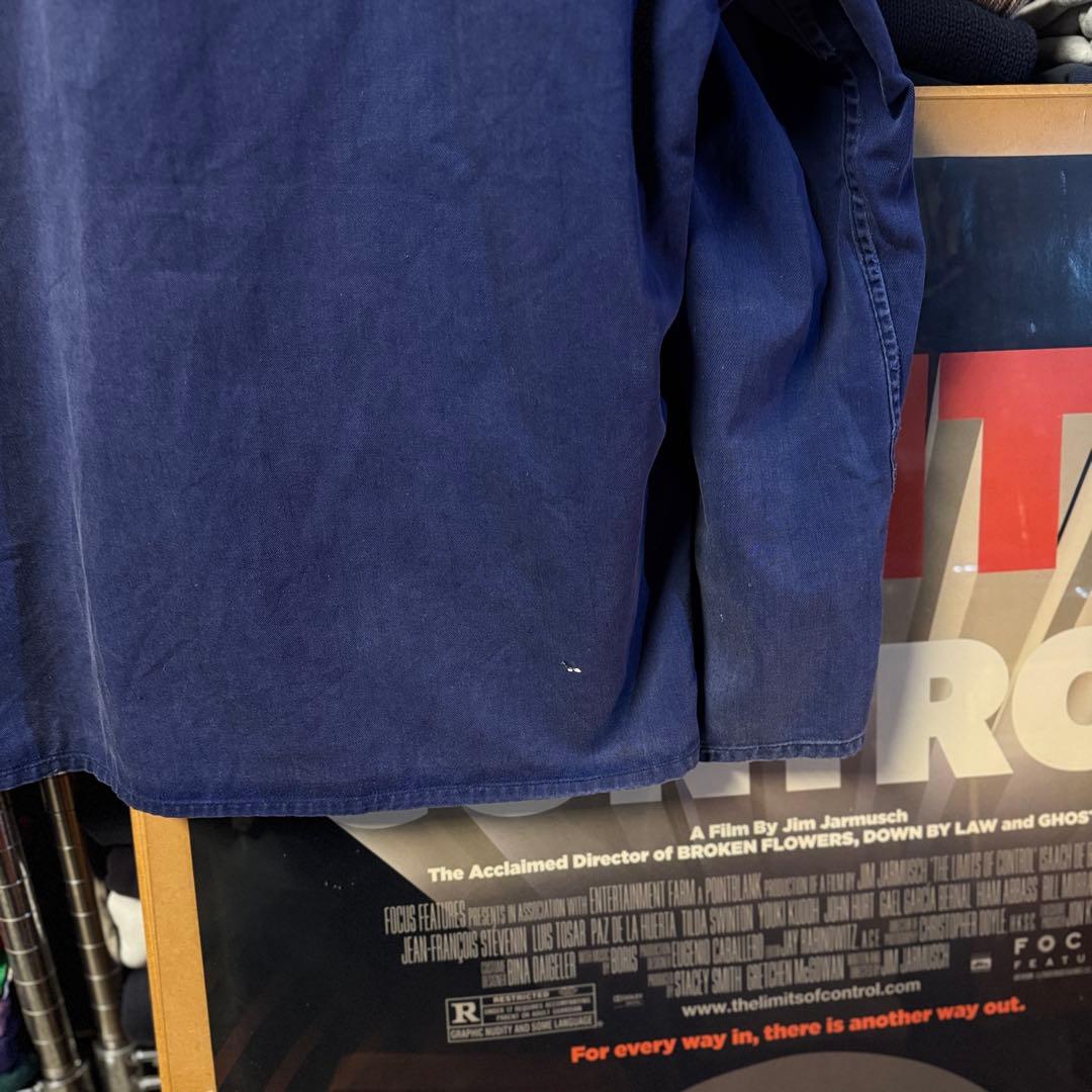 50s ユーロワークジャケット ペンキ痕 茄子紺 激フェード Aシルエットワイド