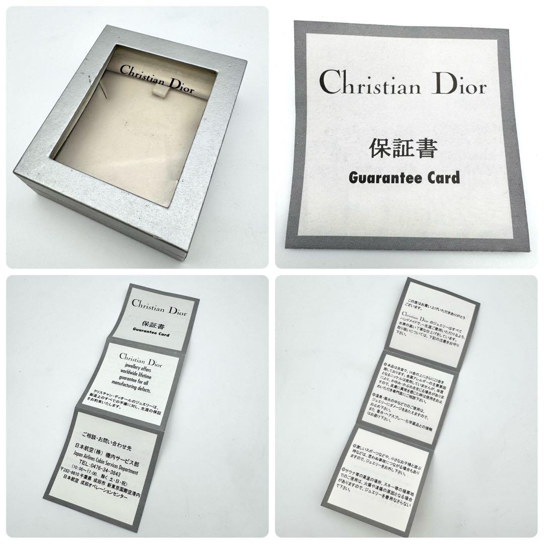 極美品 箱・保証書付 ディオール ロゴブローチ ラインストーン ゴールド