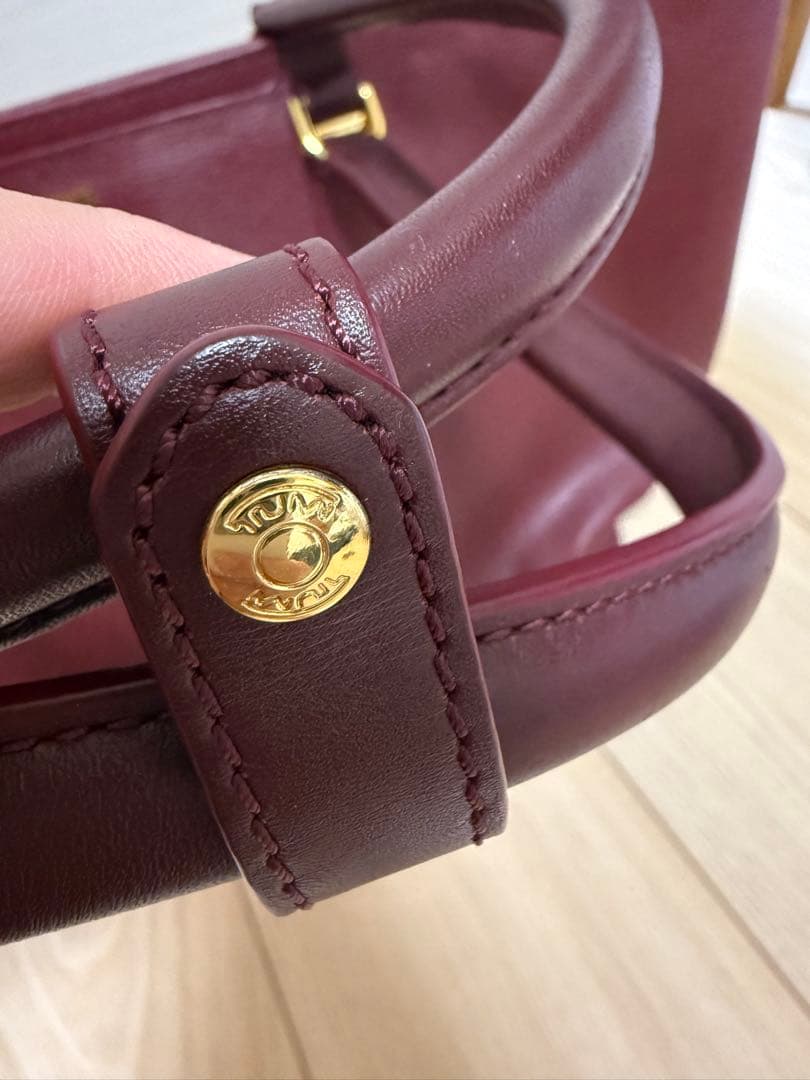 【美品】TUMI エブリデイトート　トートバッグ　ワインレッド