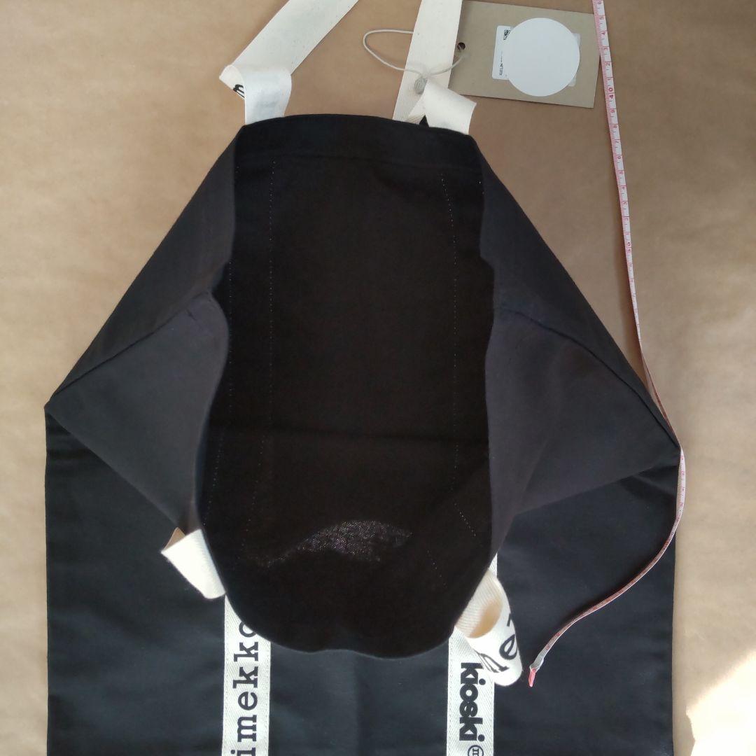 未使用　マリメッコ　marimekko トートバッグ エコバッグ　黒　綿　麻