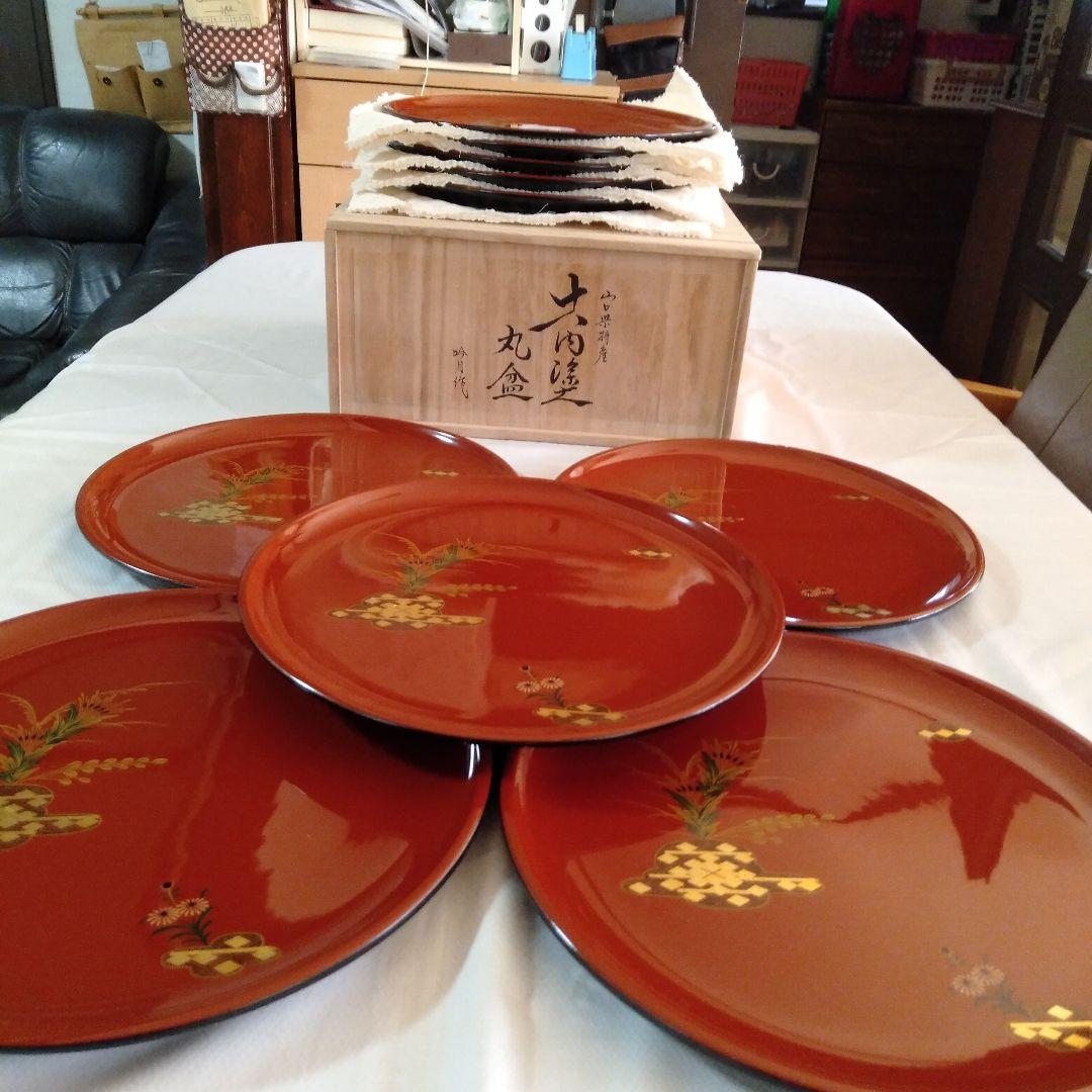 大内塗　丸盆十枚