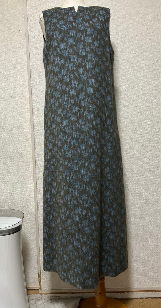 PlantationサイズMアルパカ混秋冬素材ロングワンピース美品♭6999