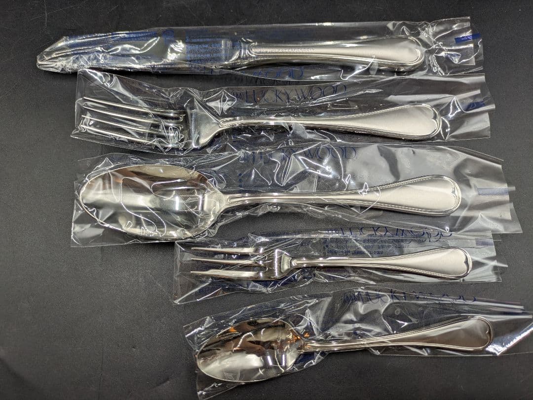 A【未使用品】LUCKY WOOD カトラリーセット 25本セット ステンレス