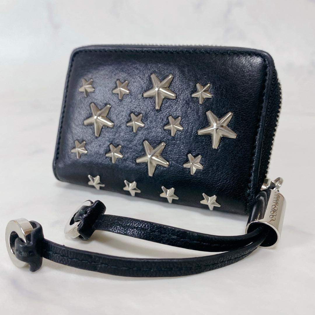 JIMMYCHOOジミーチュウ　ケース　L字型　ジップ　スタッズ　レザー