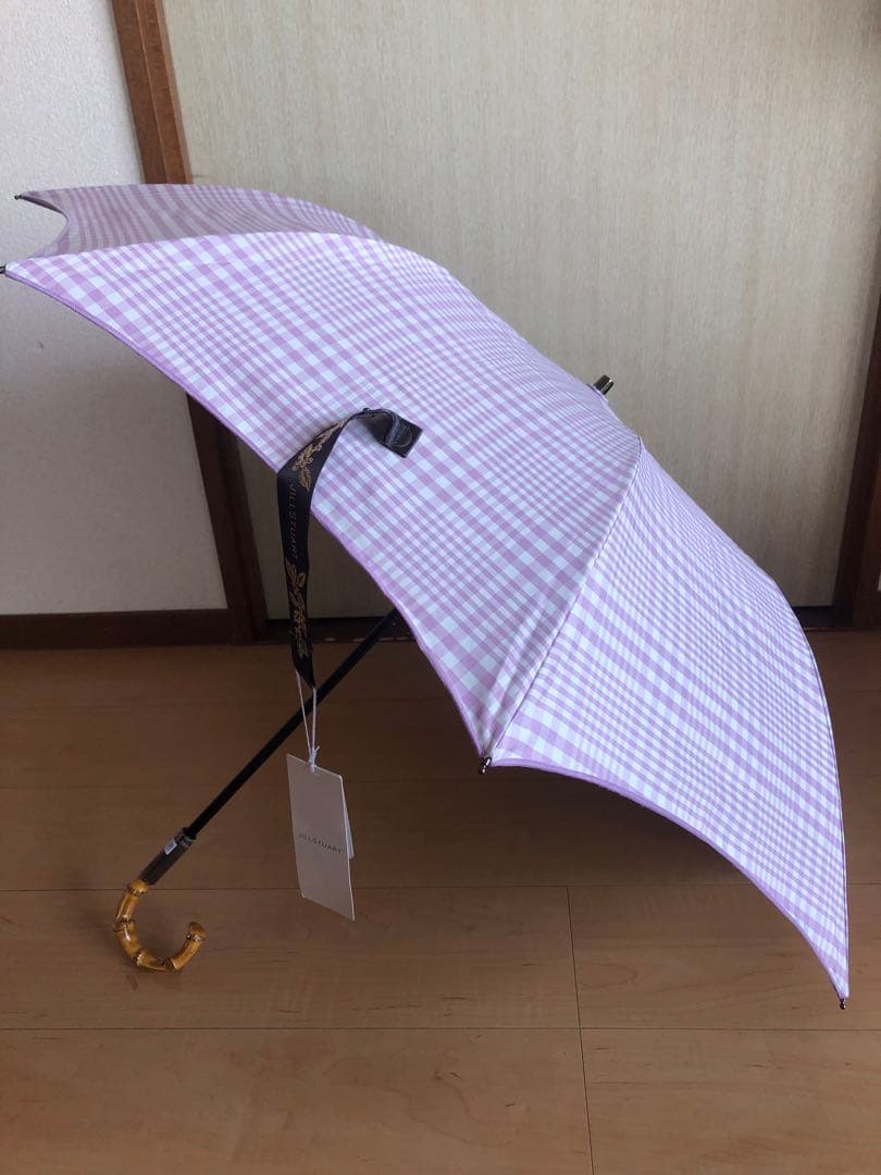 新品　ジルスチュアート　晴雨兼用傘　日傘　折りたたみ　ラベンダー　紫　チェック