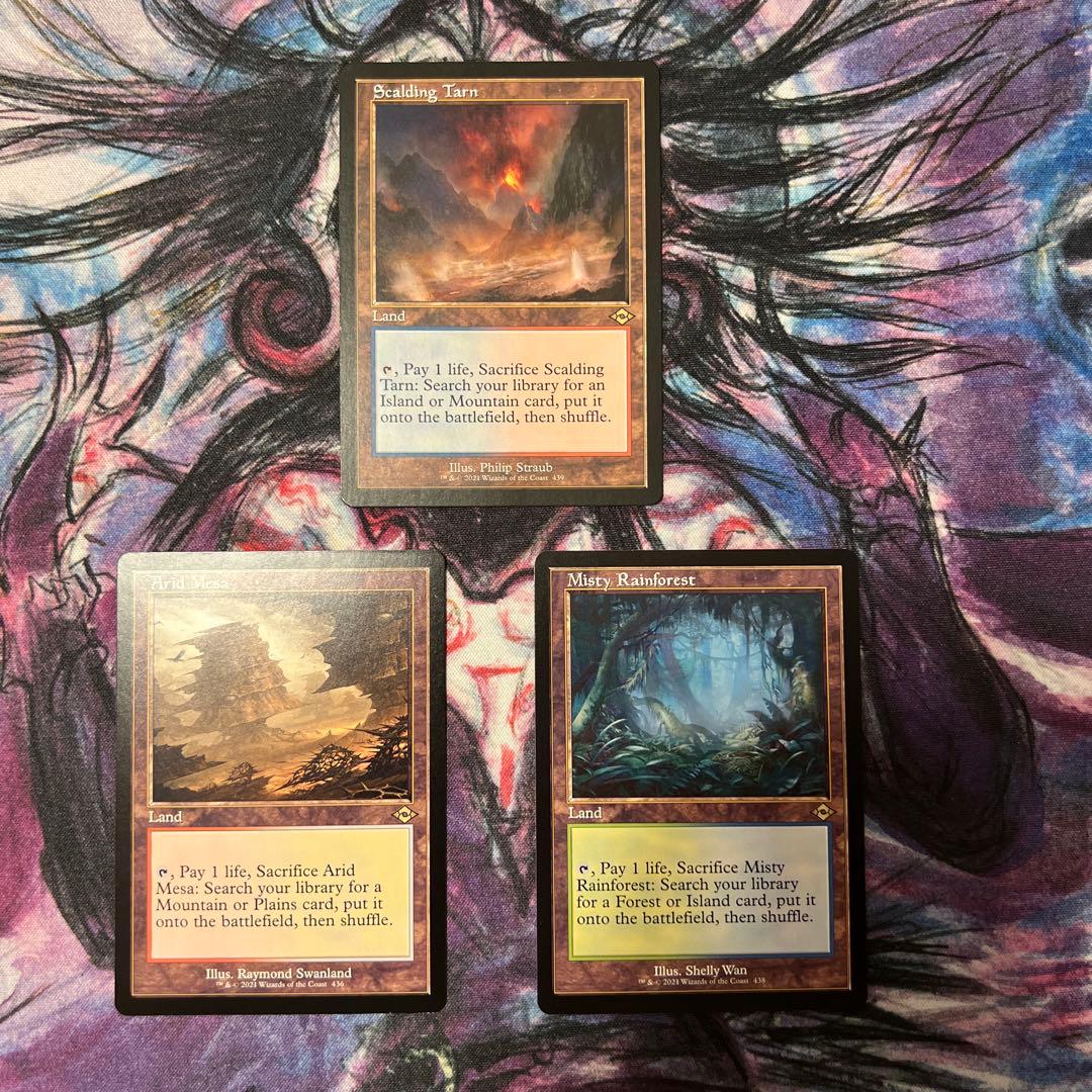 沸騰する小湖　霧深い雨林　乾燥台地　各1枚　英語版　mtg