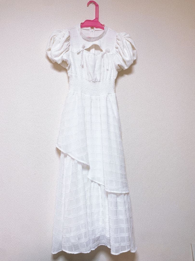 ロゼミューズ jacquard check dress ホワイト