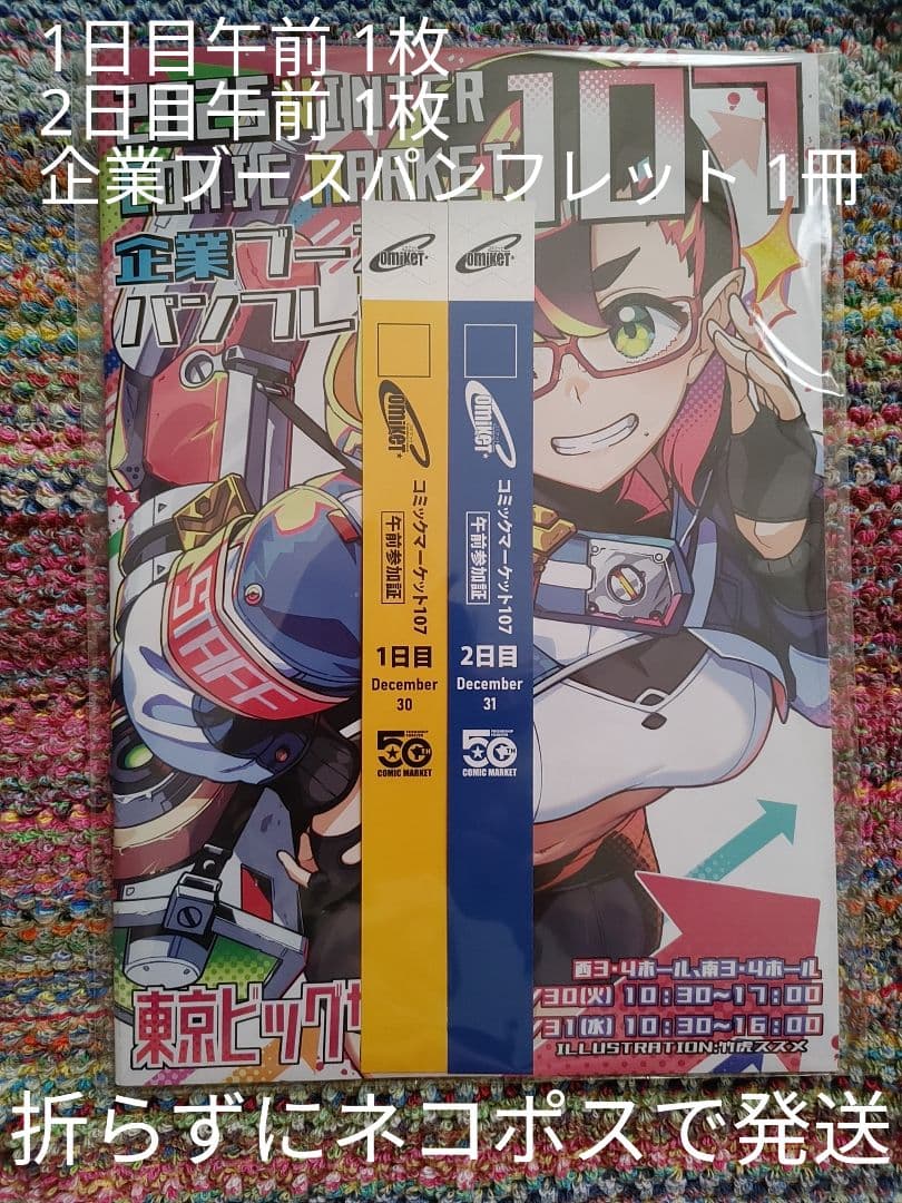 C107 リストバンド型参加証 1日目午前＋2日目午前＋企業ブースパンフレット