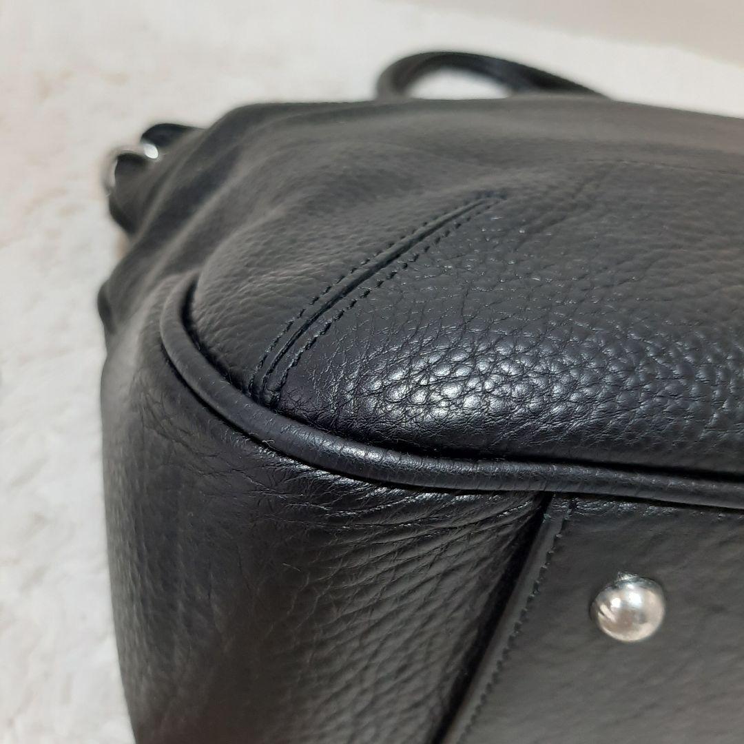 美品　pelle morbida ペッレモルビダ レザー　黒　2way バッグ