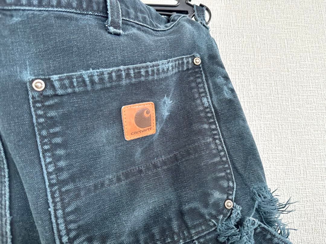 超スペシャル 32X32 W32 カーハート ダブルニー パンツ ブラック 黒