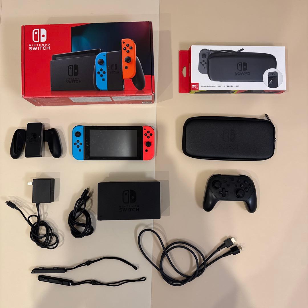 Nintendo Switch 純正プロコン・キャリングケース、128GB SD