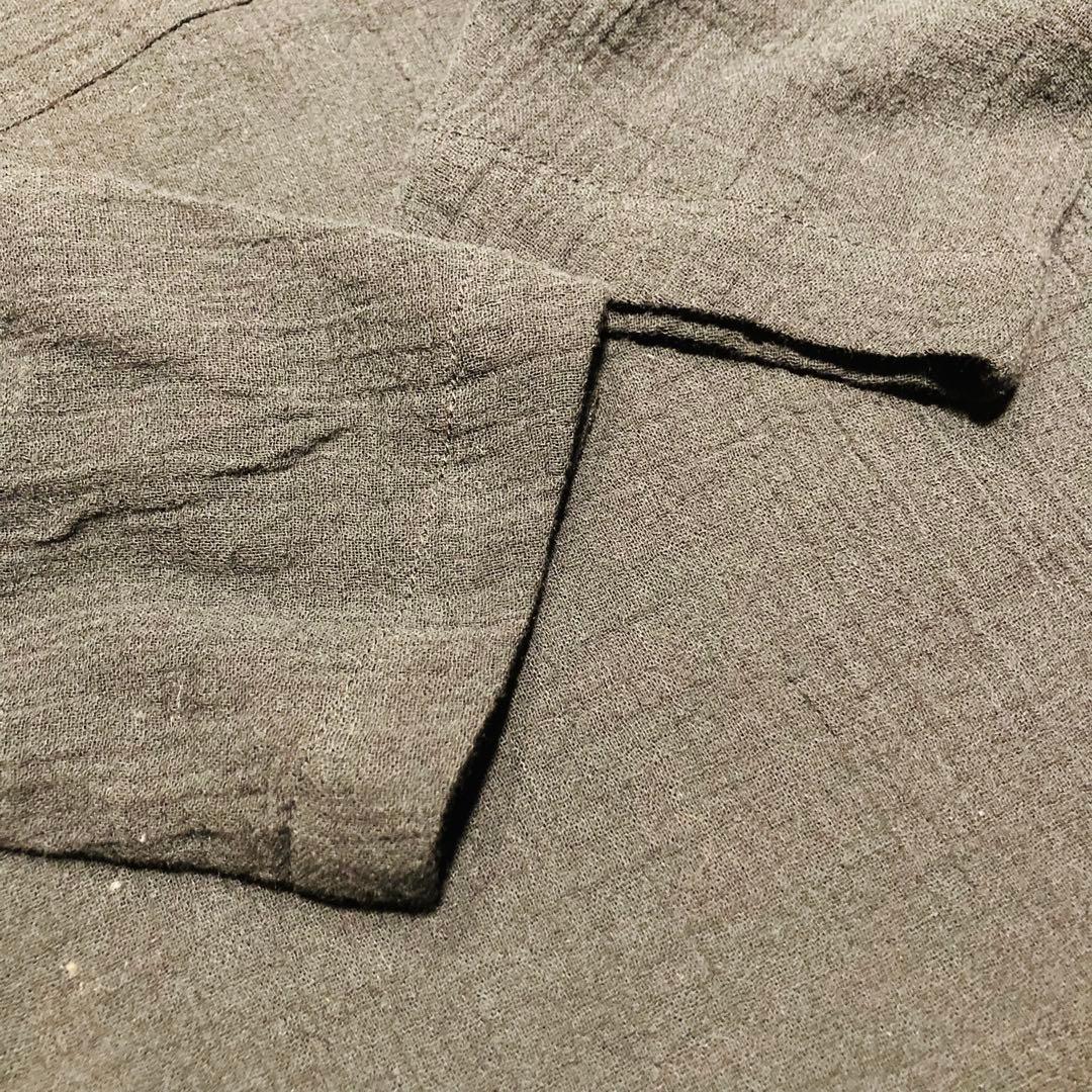 新品未使用タグ付き　かぐれ ガーゼロングチュニック 長袖 ワンピース ブラック