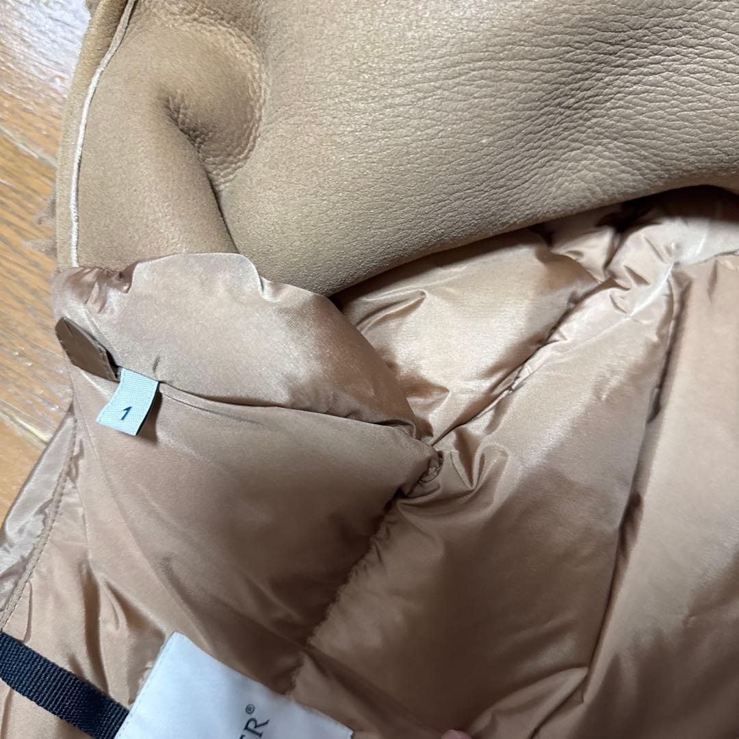 MONCLER モンクレール ボアロングコート　レザー　ダウン