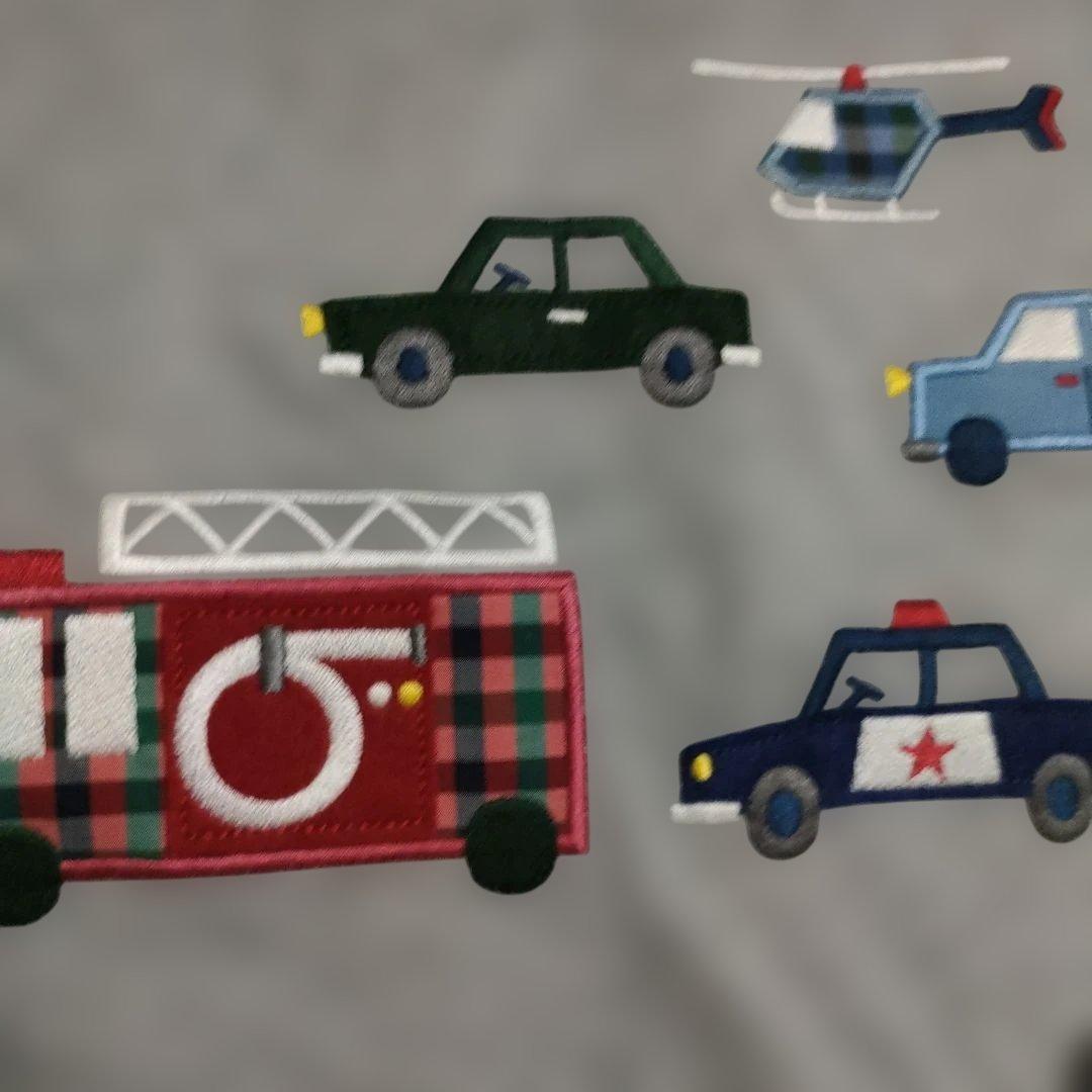 やす　ファミリア長袖Tシャツ車アップリケ　GY 　110