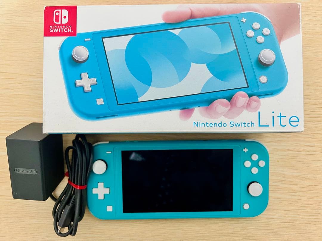 任天堂Switch Lite ターコイズ 本体＋外箱＋充電器+セーフティガイド