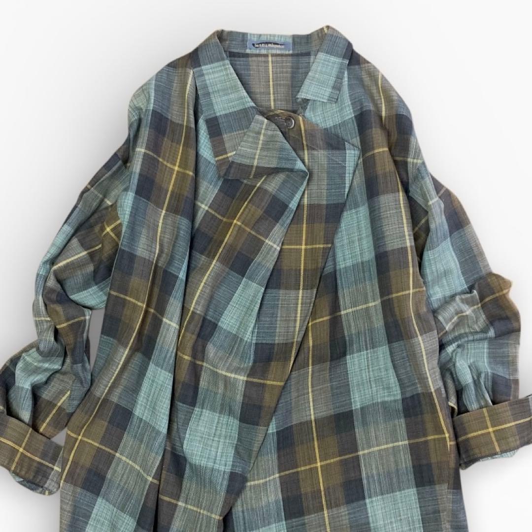 【希少＆美品】ISSEY MIYAKE チェック柄 変形 ワンピース M 筆タグ