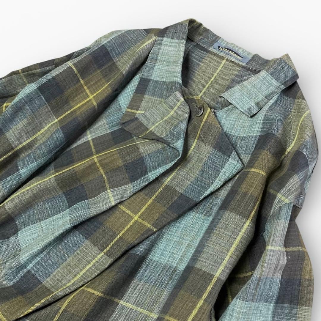 【希少＆美品】ISSEY MIYAKE チェック柄 変形 ワンピース M 筆タグ